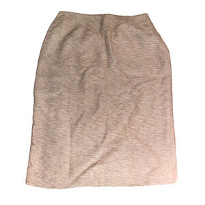 Liz Claiborne Collection 100% Silk Pencil Skirt Size 4 Pink Tweed Womens Slit